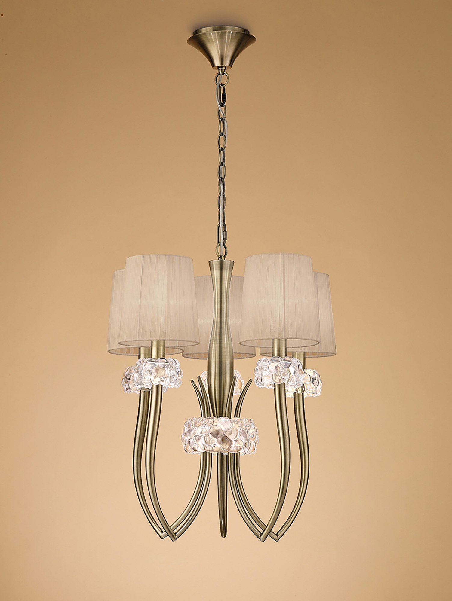 Loewe Antique Brass-Soft Bronze Ceiling Lights Mantra Multi Arm Fittings